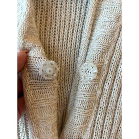 Free People Longline Hooded Sweater Vest Sz L Boho, Neutral, lagenlook - Picture 6 of 9